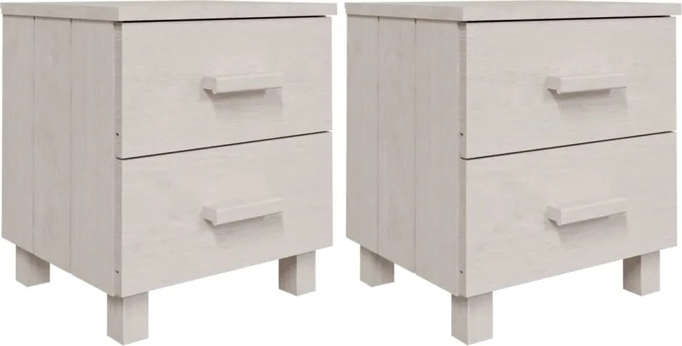 vidaXL HAMAR 2 db fehér tömör fa éjjeliszekrény 40 x 35 x 44,5 cm