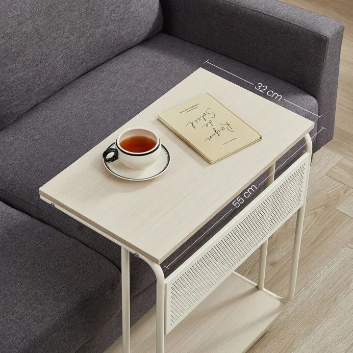 Lerakóasztal 55 × 32 × 66 cm, MDF, fehérített tölgy CRM