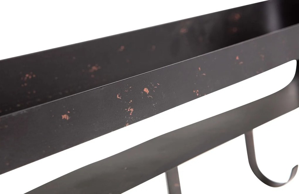 Fém polc fürdőszobába RAKKA 81x31 cm, fekete patinával