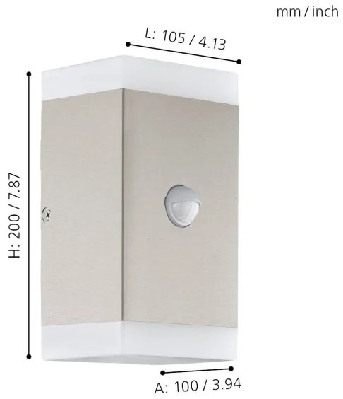 Eglo 75546 - LED Kültéri fali lámpa érzékelővel 2xGU10/4,6W/230V IP44