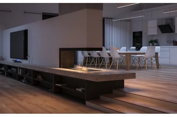 InFire - Sarok BIO kandalló100x50 cm 3kW bifaciális