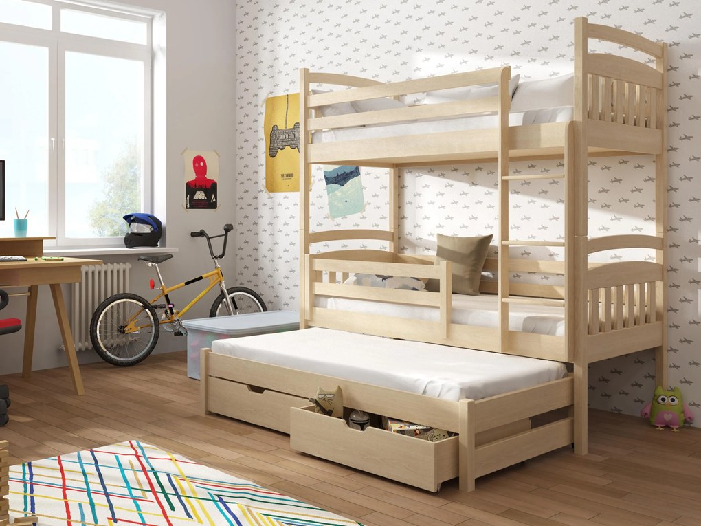 Emeletes gyerekágy 90 cm Annita (fenyő). 615010