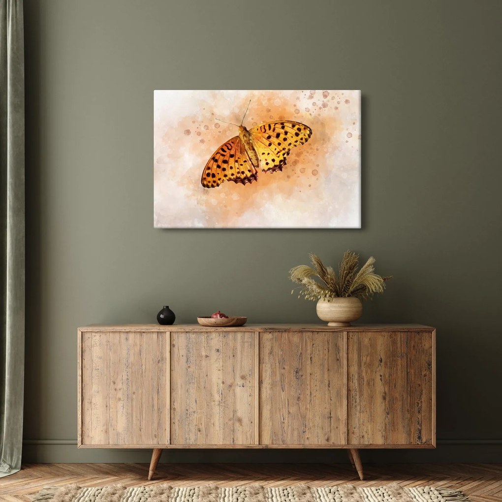 Kép - narancssárga pillangó, akvarell (90x60 cm)