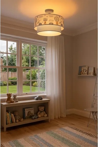 Brilagi-LED Gyermek plafonlámpa BOBO 1xE27/60W/230V átm.40cm krém./kék/maci.