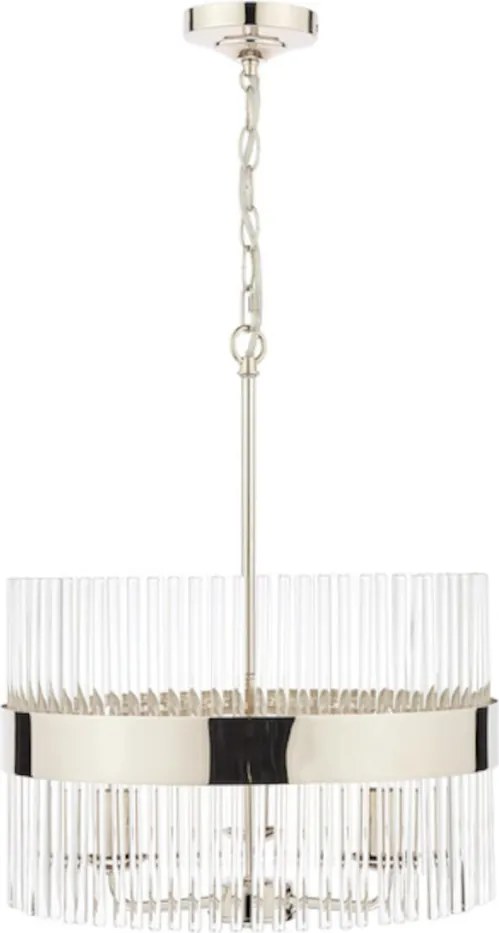 LAURA ASHLEY 3736027-Q ALEXA Kristály Függesztett Lámpa Fehér, Polírozott Nikkel E14 IP20
