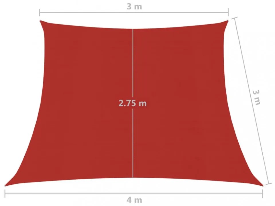 piros HDPE napvitorla 160 g/m² 3/4 x 3 m