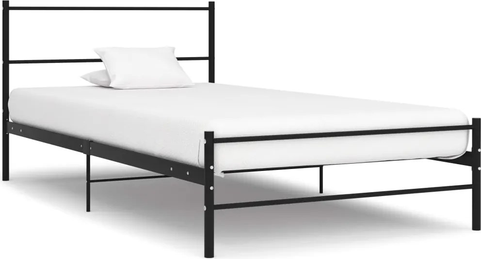 vidaXL fekete fém ágykeret 90 x 200 cm