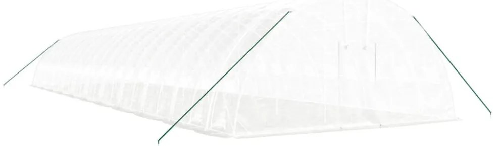 fehér acélvázas melegház 132 m² 22x6x2,85 m