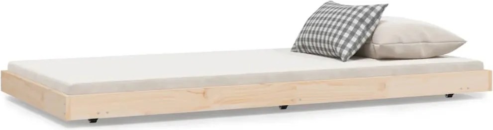 vidaXL tömör fenyőfa ágy matrac nélkül 75 x 190 cm