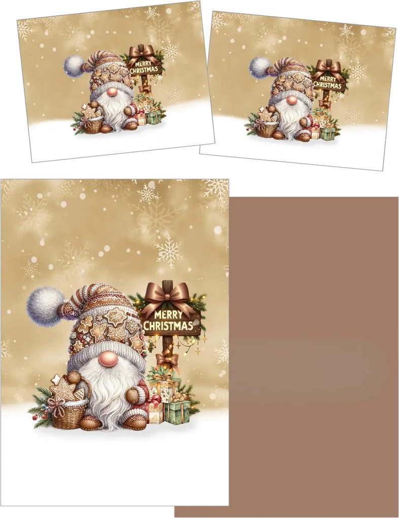3D mikroszálas ágyneműhuzat GINGER GNOME barna Ágyneműhuzat mérete: 2 ks 70 x 90 cm | 140 x 200 cm