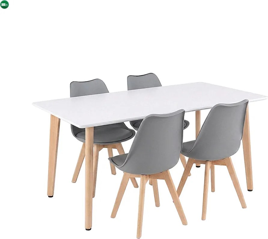 Silla 150 4+1 étkező garnitúra fehér-szürke
