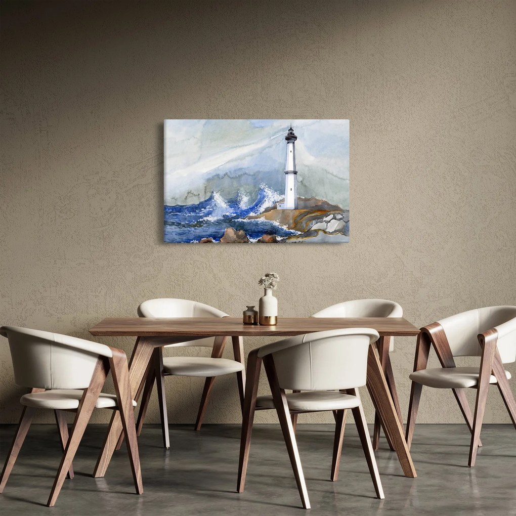 Világítótorony festményének képe (90x60 cm)