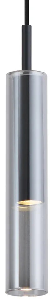 Modern fekete spotlámpa füstüveggel 1 fázisú sínrendszerhez - Slimline Loyce