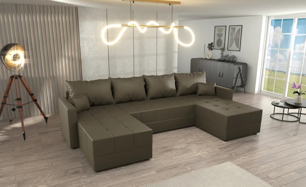 Univerzális ülőgarnitúra, barna, DUAN U UNI