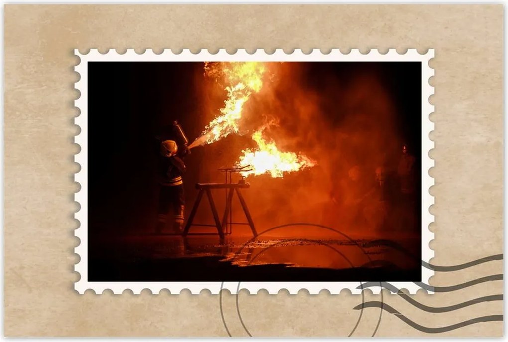 Poszterek 120x80 Tűzoltó oltópróba