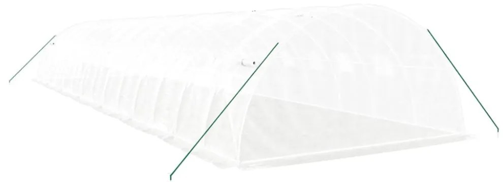 fehér acélvázas melegház 56 m² 14 x 4 x 2 m