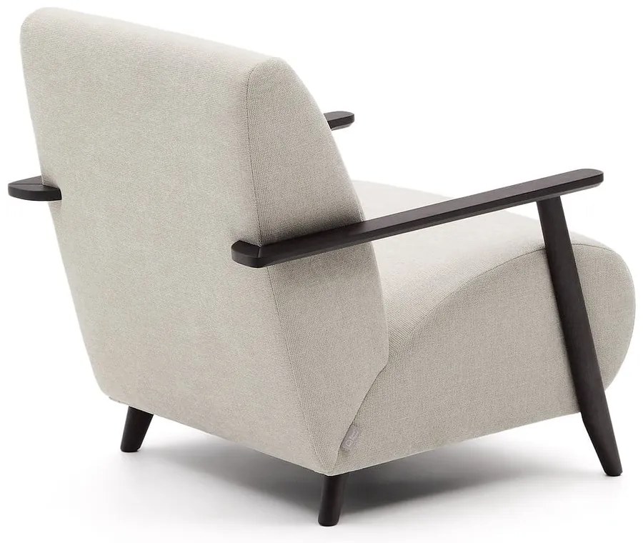 Bézs-krémszínű zsenília fotel Meghan – Kave Home