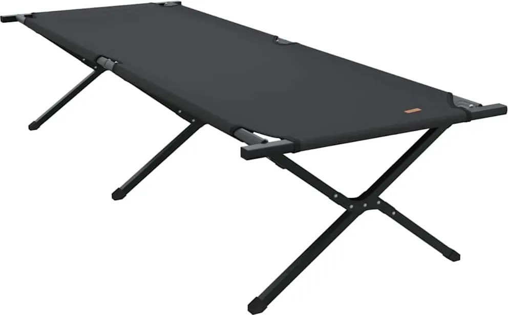 vidaXL Összecsukható Kemping Ágy Fekete 210 x 80 x 46 cm Oxford szövet