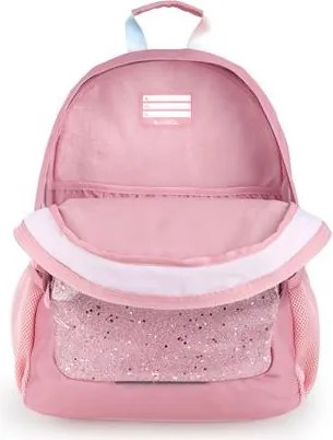 Hátizsák, iskolatáska, cipzáras, GABOL Glam, rózsaszín csillámos (GA237640L)