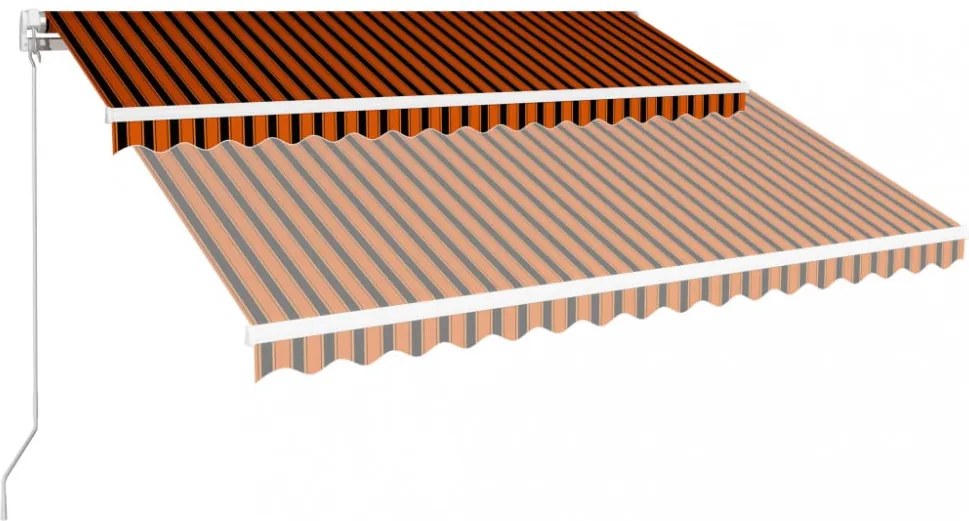 narancssárga és barna kézzel kihúzható napellenző 400 x 300 cm