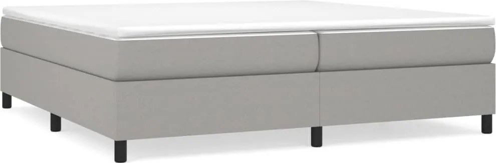 vidaXL világosszürke szövet rugós ágykeret 200 x 200 cm