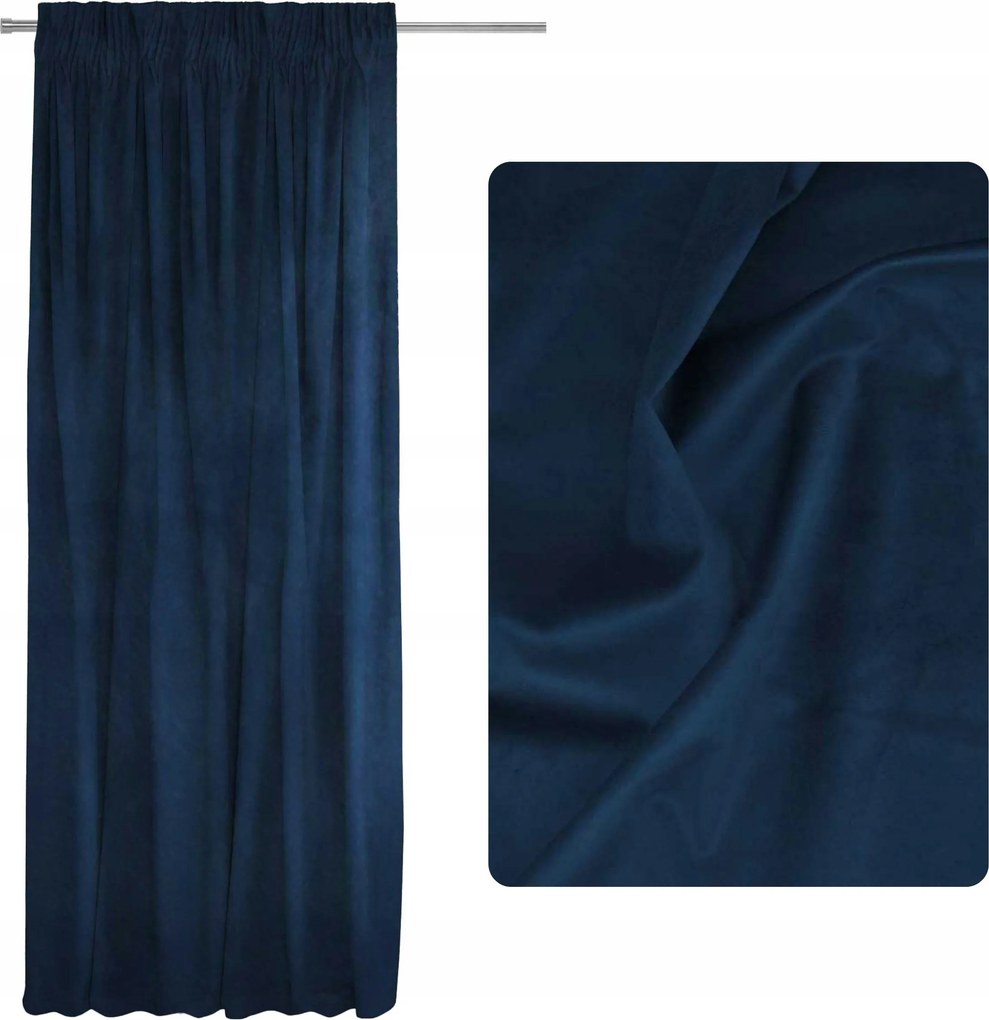 Velúr sötétítő függöny 140x250 Sötétkék Pacific