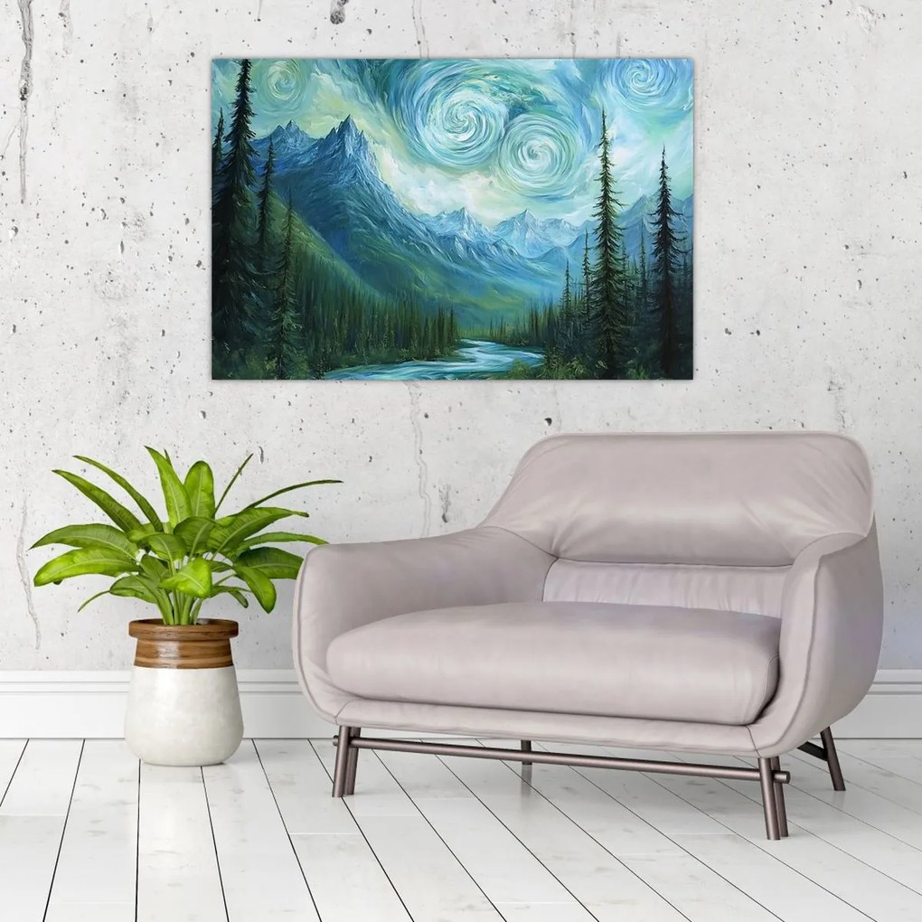 Kép - Táj Van Gogh érintésével (90x60 cm)