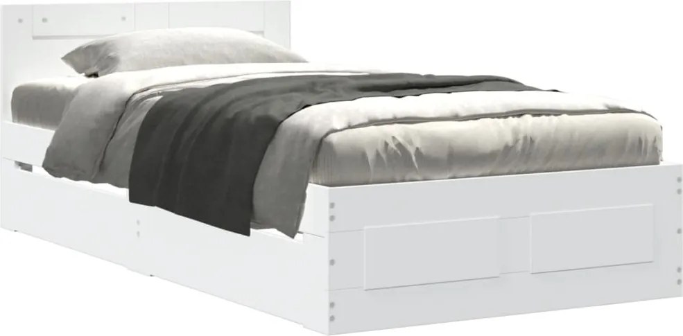 vidaXL fehér ágykeret fejtámlával matrac nélkül 100x200 cm