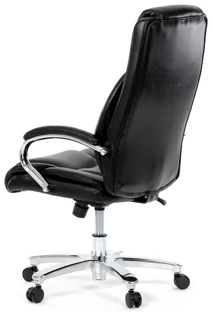 Fekete ökobőr irodai szék hintamechanikával. KA-F1385 BK