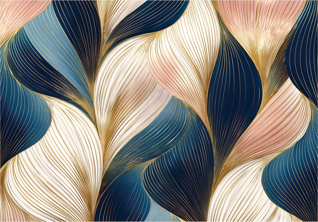 Fotótapéta Art Deco Absztrakt Arany Falra Hálószoba Nappali 350x250