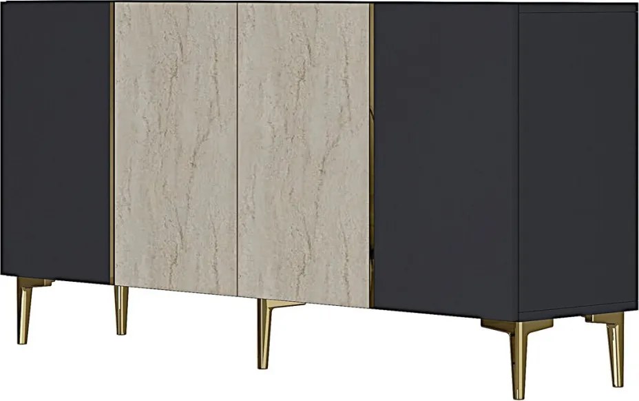 Poli 150 - Anthracite, Travertine, Gold