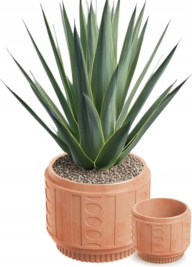 Kerti Kaspó Nagy Terrakotta 40X32 CM Dekoratív, Terasz Mintás