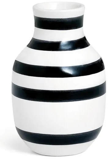 Omaggio fekete-fehér agyagkerámia váza, magasság 12,5 cm - Kähler Design