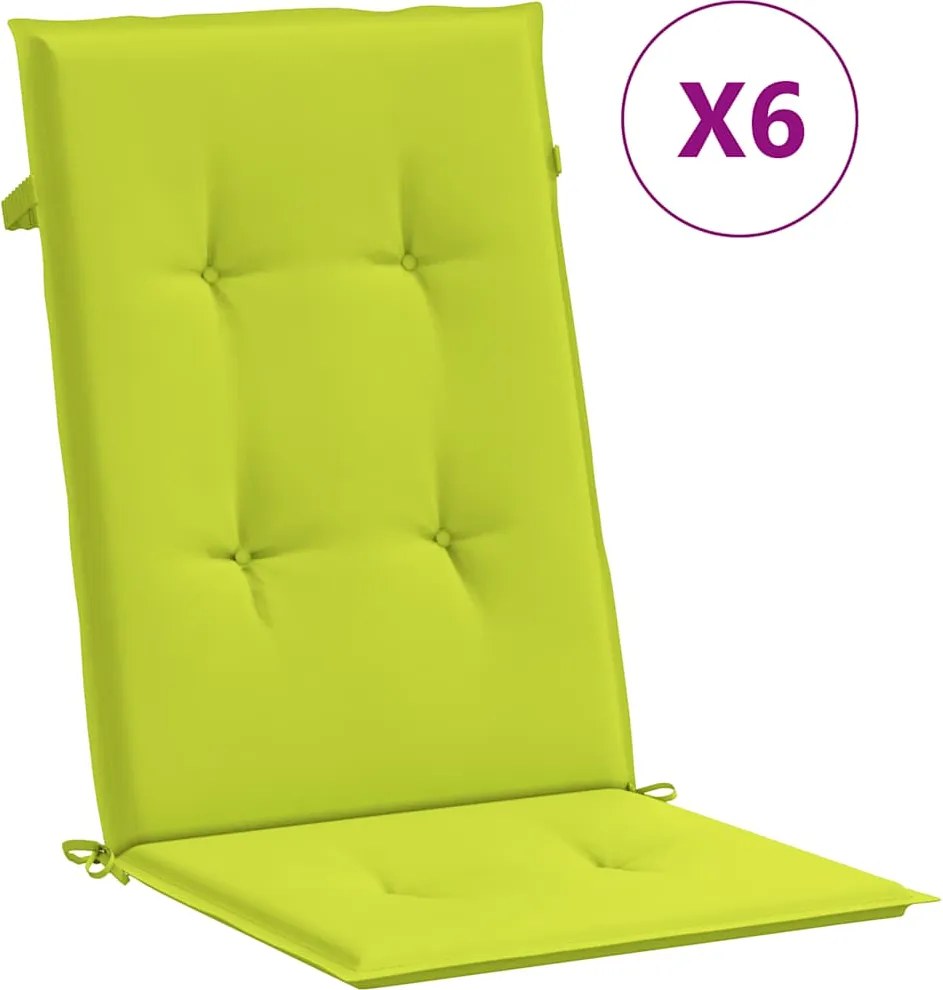 vidaXL 4 db élénkzöld szövet magas háttámlájú székpárna 120x50x3 cm