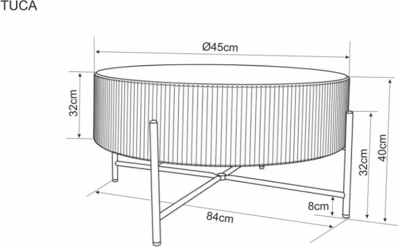Tuca dohányzóasztal sötét dió 80 cm