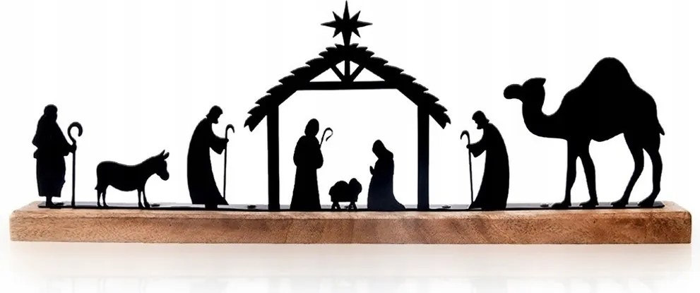 Karácsonyi Betlehem Fából Készült Fém Karácsonyi Dekoráció Figurák