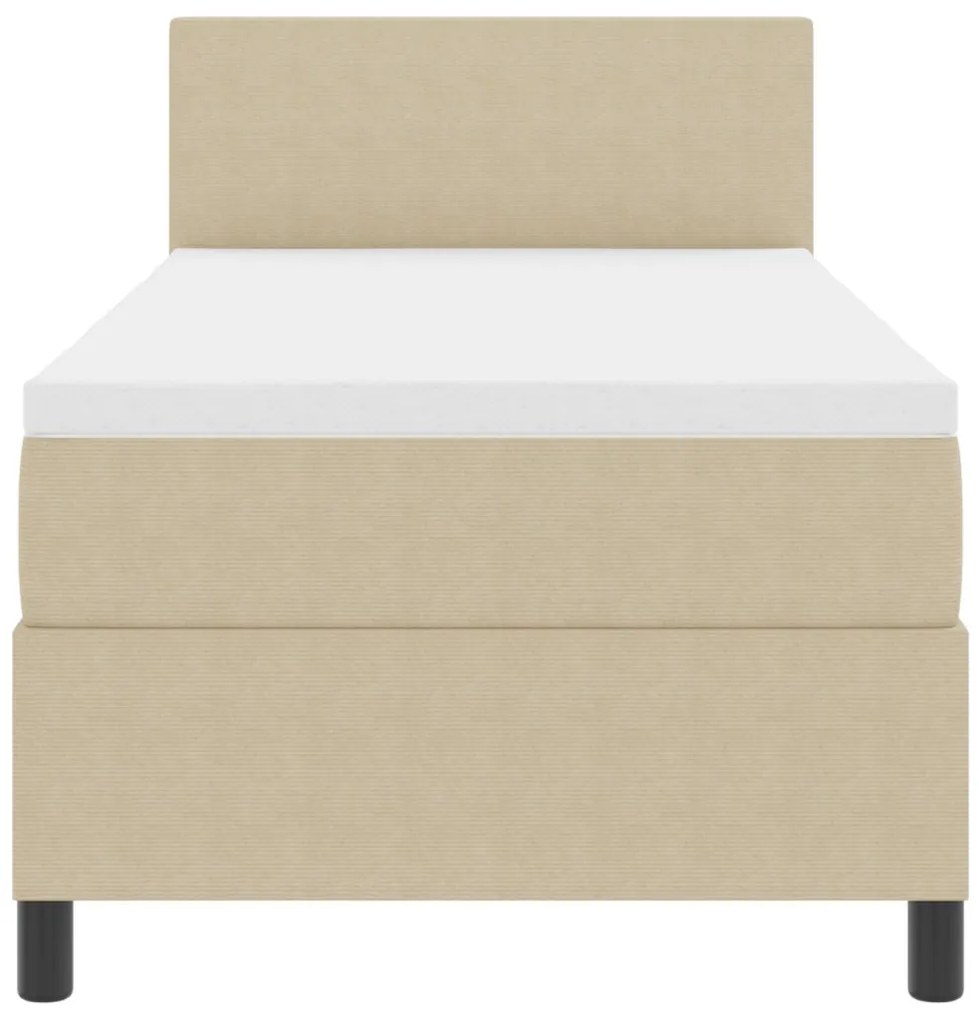 Box Spring ágy matraccal világos zöld szürke 90x200 cm kordbársony
