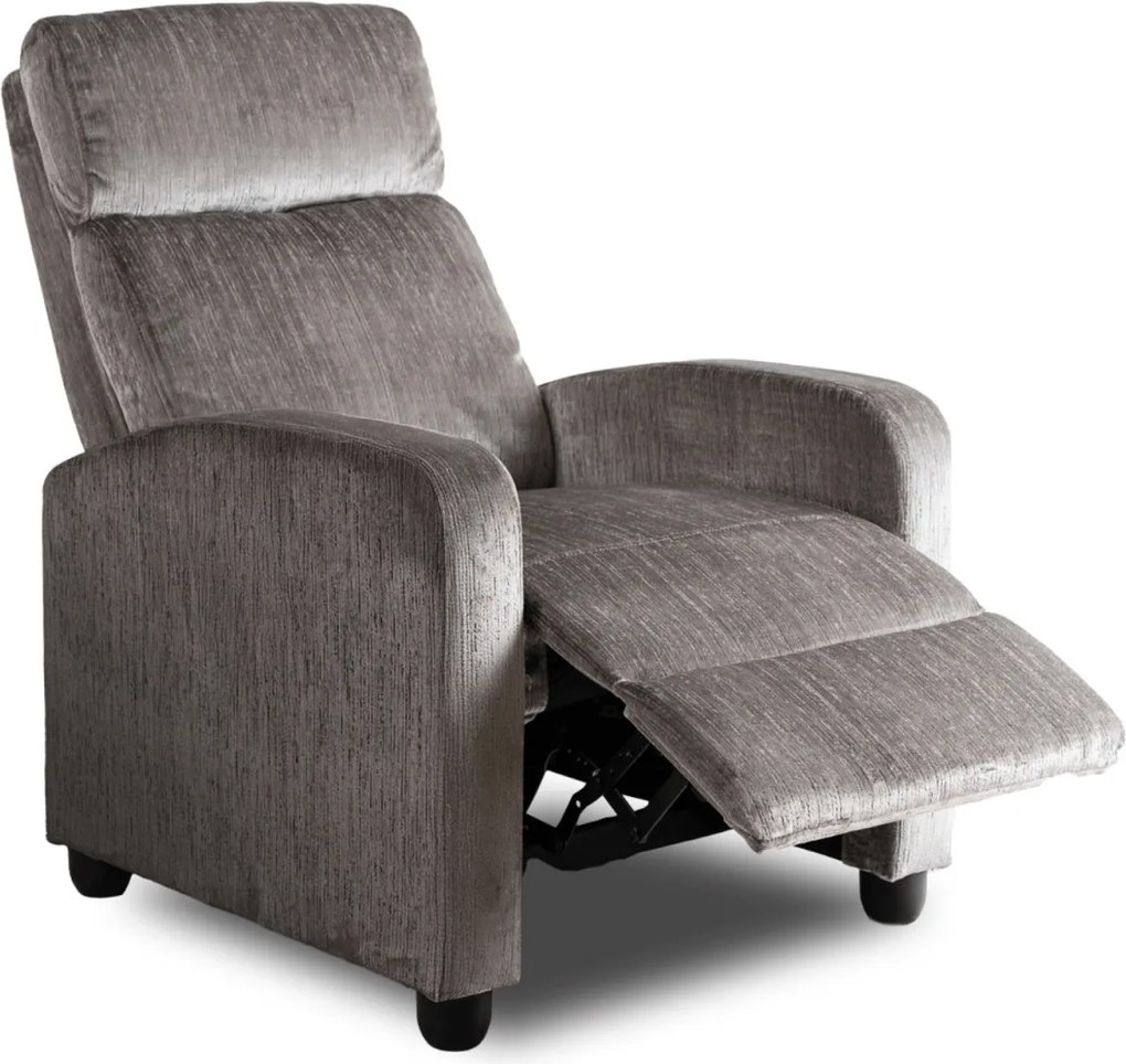 Dönthető fotel szürke bársony, DANNY