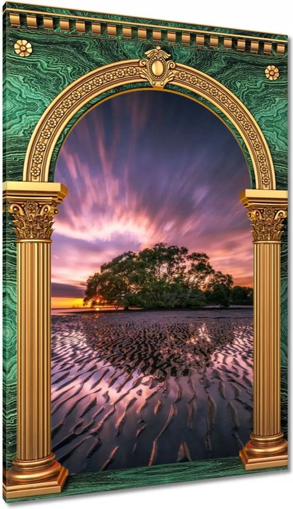 Vászonkép 60x90 Gyönyörű lila tájkép