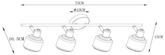 Lucide 77979/04/02 - Spotlámpa BJORN 4xE14/40W/230V arany