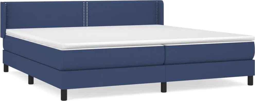 vidaXL kék szövet rugós ágy matraccal 200 x 200 cm