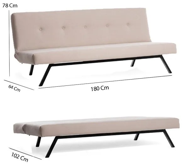 Kétüléses kanapé LOKO krémszínű/bézs