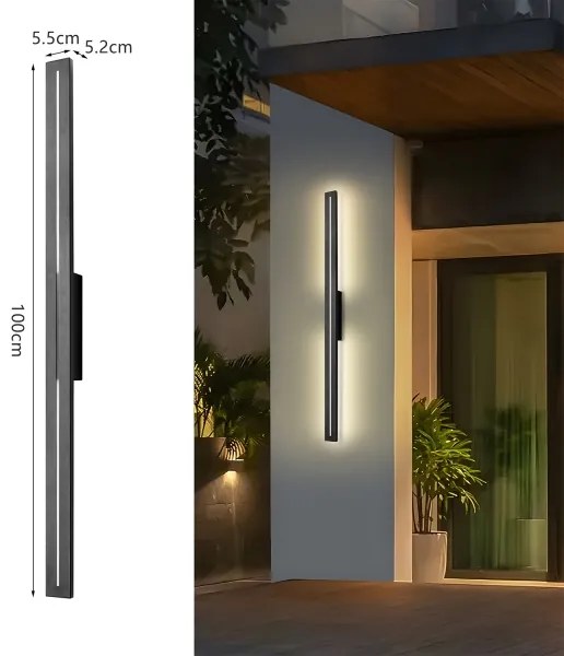 Brilagi - LINEO kültéri LED fali lámpatest, 24W, 230V, 4000K, IP65, fekete