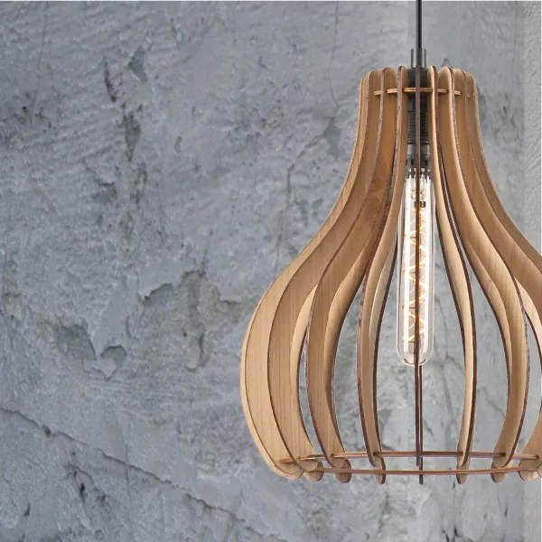 Csillár zsinóron TUCCI 1xE27/60W/230V átm. 29 cm tölgy