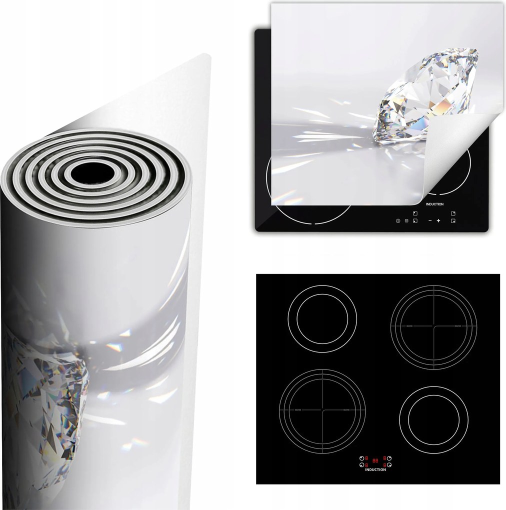 Tűzhelyvédő Szőnyeg Több Helyet Biztosít 60x52 szürke gyémánt