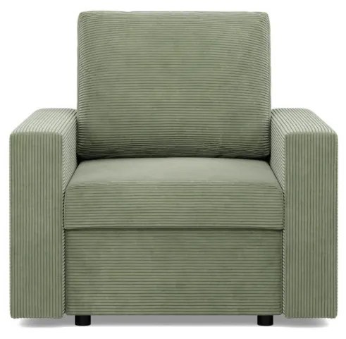 Zeus fotel, egyenes kartámasz, kordbársony, bonell töltet, zöld