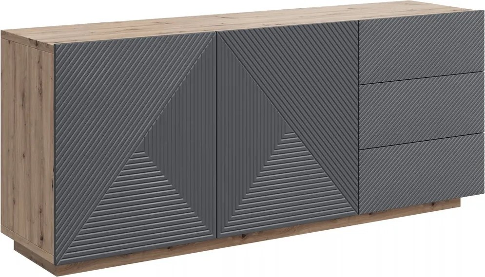 Asha komód 167 cm kétajtós fiókos - artisan / rivier stone matt