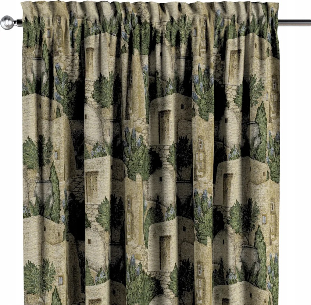 Csatornafüggöny frufruval 1 db 130x260cm barna