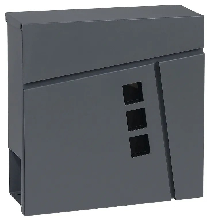 Postaláda BK 932 II, csővel és ablakokkal, antracit