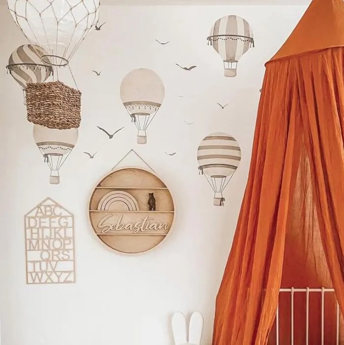 INSPIO Hőlégballon falmatricák barna színben